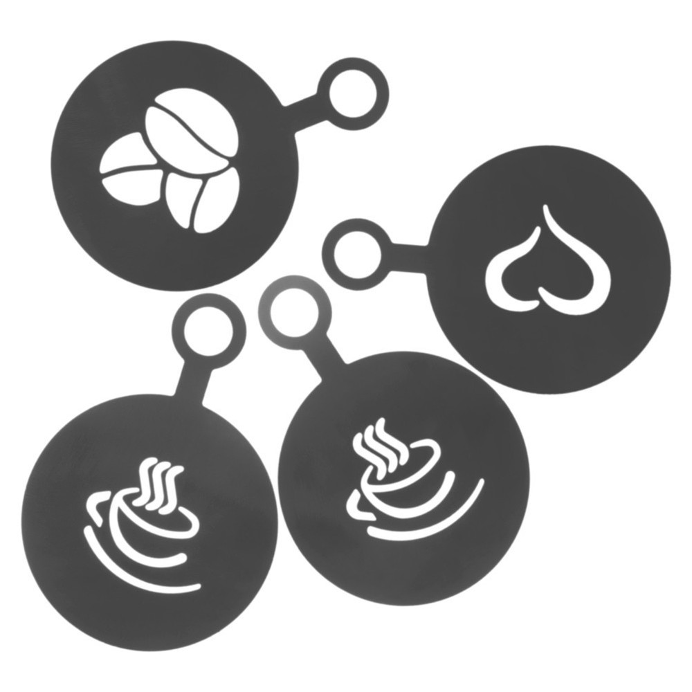 4 Pcs Latte Stencil Coffee Decorating Stencils Art Templates Making Tools