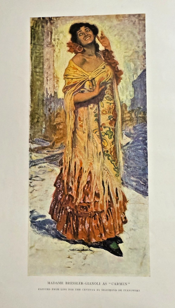 Vintage Magazine Illustration 1907 Madame Bressler-Gianoli as Carmen