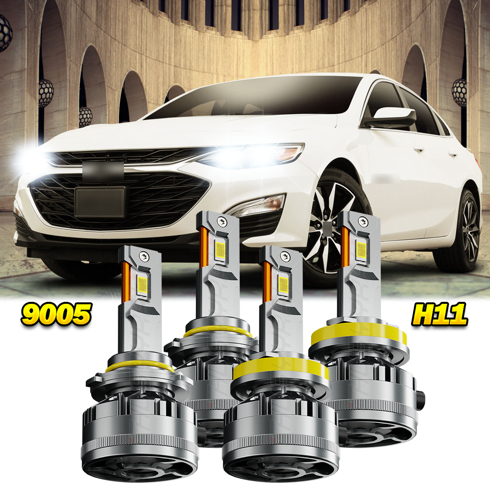 4Pcs 9005 H11 LED Headlight Super Bright Bulb Kit For Chevrolet Malibu 2013-2021