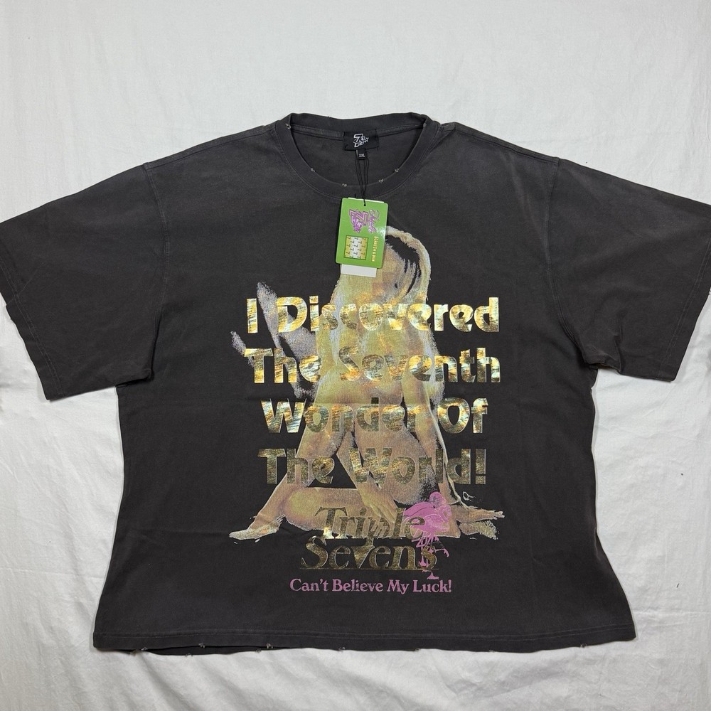 Triple Sevens Seventh Wonder Tee Vintage Black Washed Size 2XL DS NWT