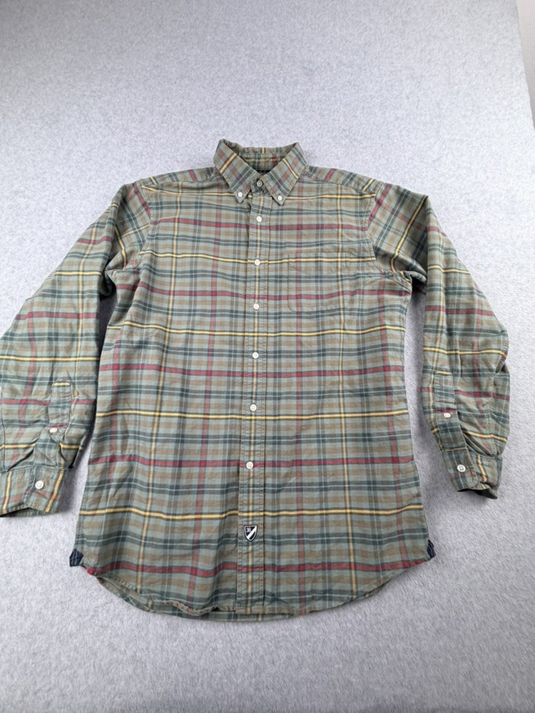 Cremieux Mens Long Sleeve Plaid Button Down Shirt M Green Red Yellow
