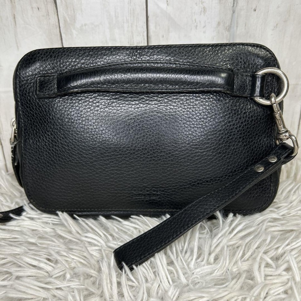 Authentic Black Leather Gucci Handle Bag G0404563