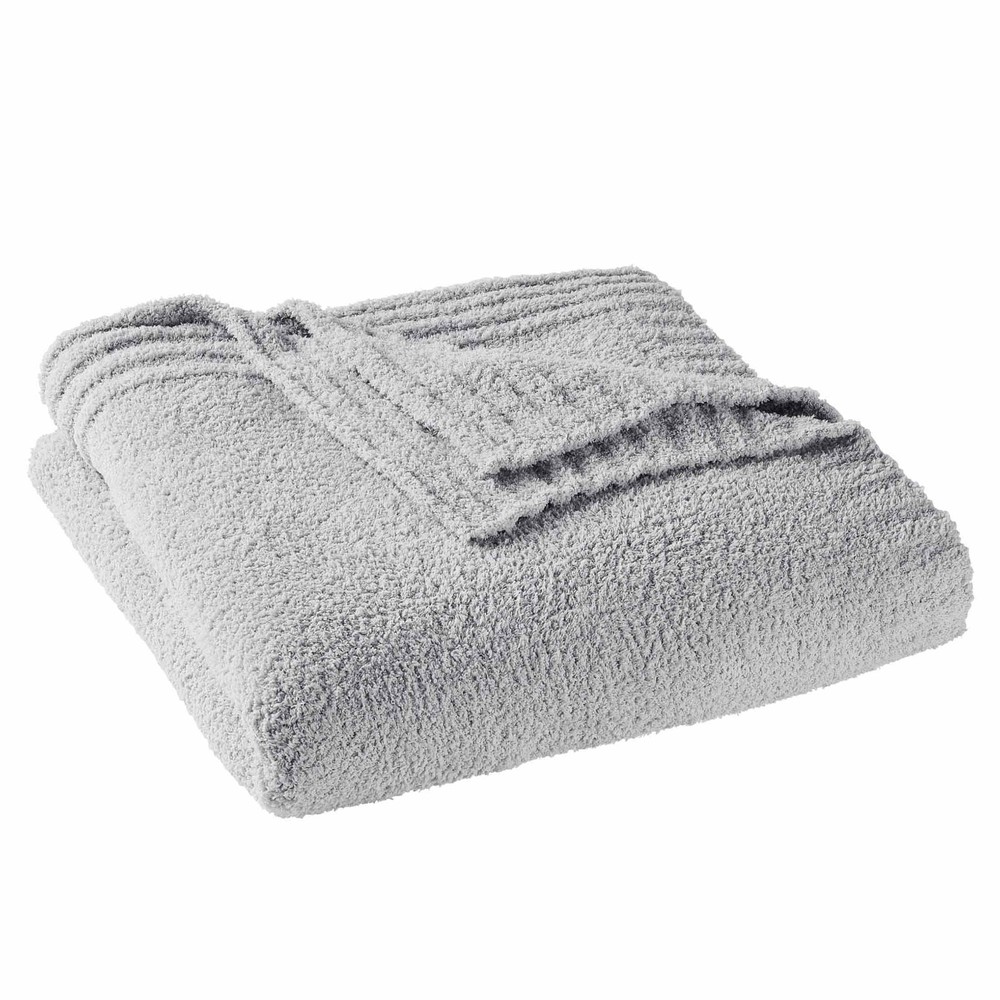 Better Homes & Gardens Cozy Knit Blanket, Light Grey, Full/Queen All-Season