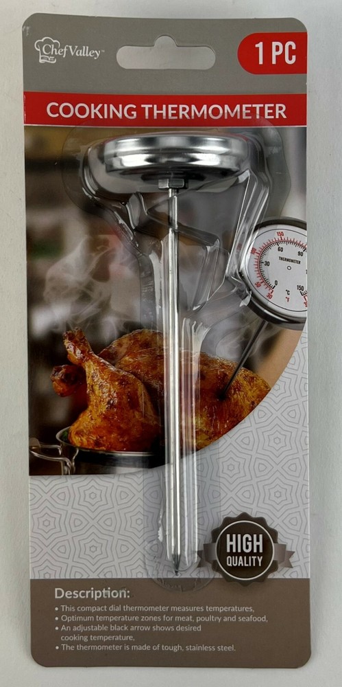 COOKING THERMOMETER Tough Stainless Steel Dial Type 30 to 300 degrees