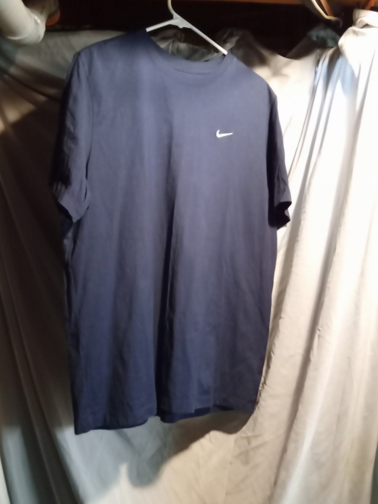 Nike The Nike Tee Men's XL Blue Solid Logo Crew Neck Short Sleeve T-Shirt