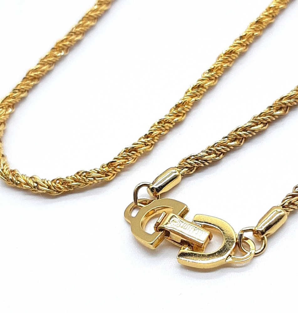 Christian Dior Vintage necklace screw chain Excellent thick luxury chain