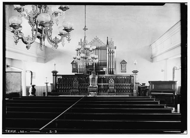 Tennessee 1900s Church Interior Pipe Organ Historic American Buildings Survey