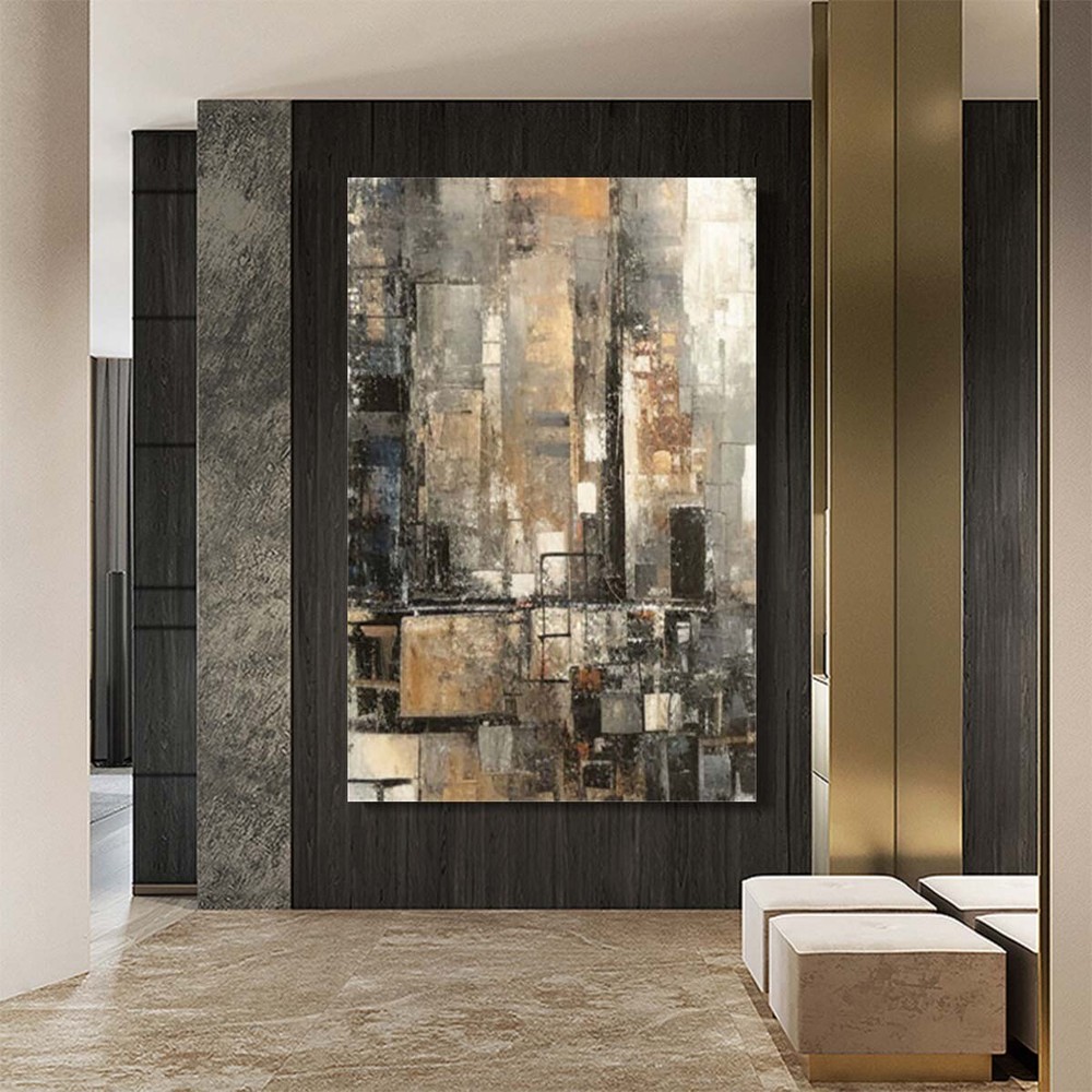 Hand-painted Oil Painting Abstract Decorative Painting For Living Room brown