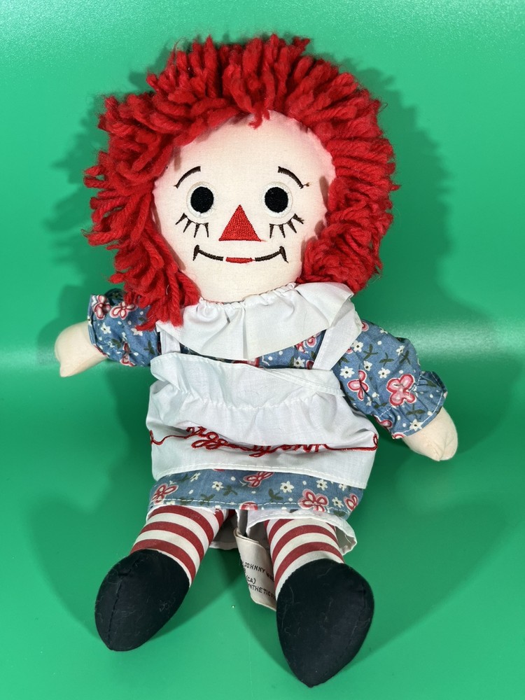 Vintage Raggedy Ann Doll 12” Embroidered Apron 1991 Applause Item 8456 Excellent
