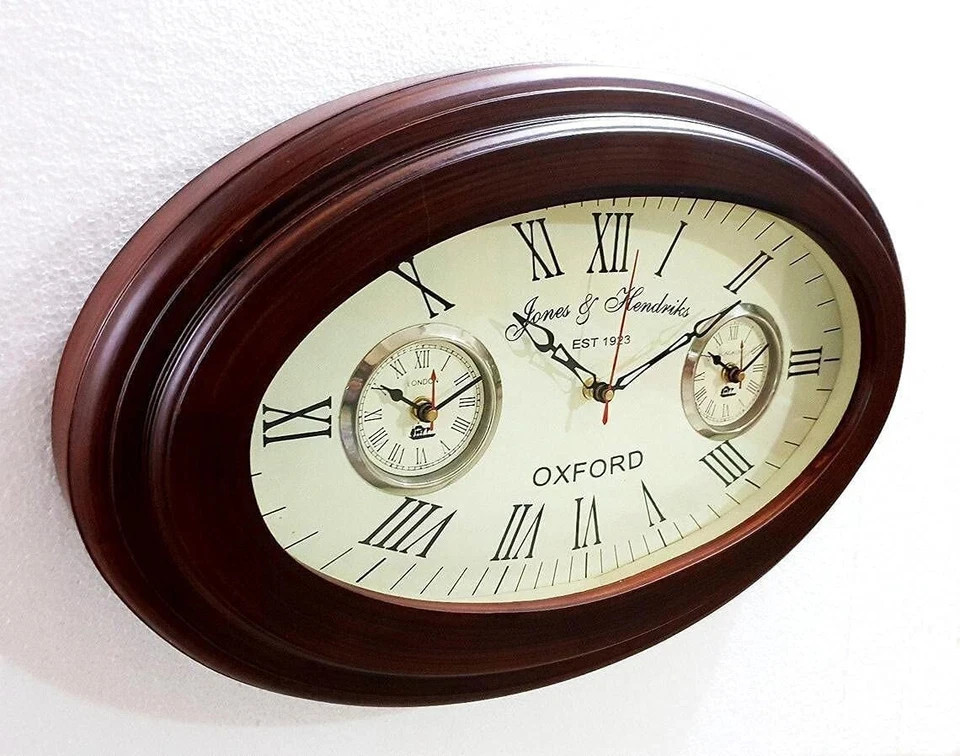 Wooden Wall Clock Antique Theme Wall Decor Clock For Home Office Livingroom