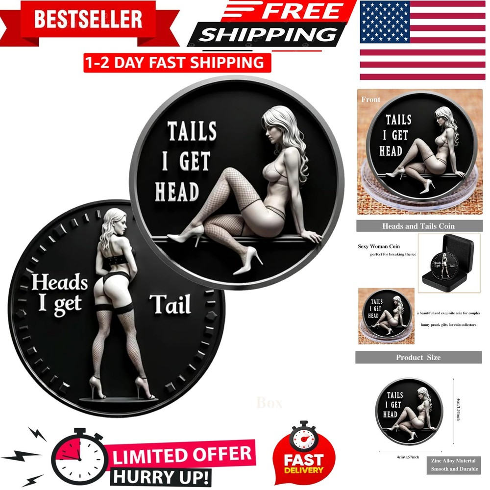 Heads I Get Tail/Tails I Get Head Commemorative Coin, Funny Heads and Tails Chal