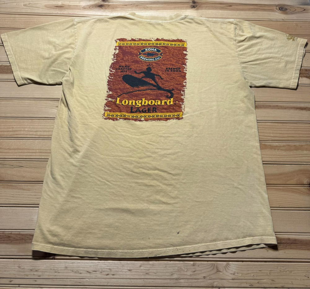 Vintage Y2K Kona Hawaii Longboard Lager Handcrafted Ale Souvenir Shirt - Size XL