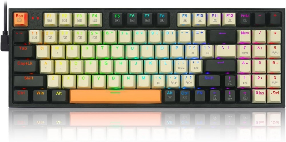 Redragon 94-Key Wired Mechanical RGB Backlit Programmable Gaming Keyboard