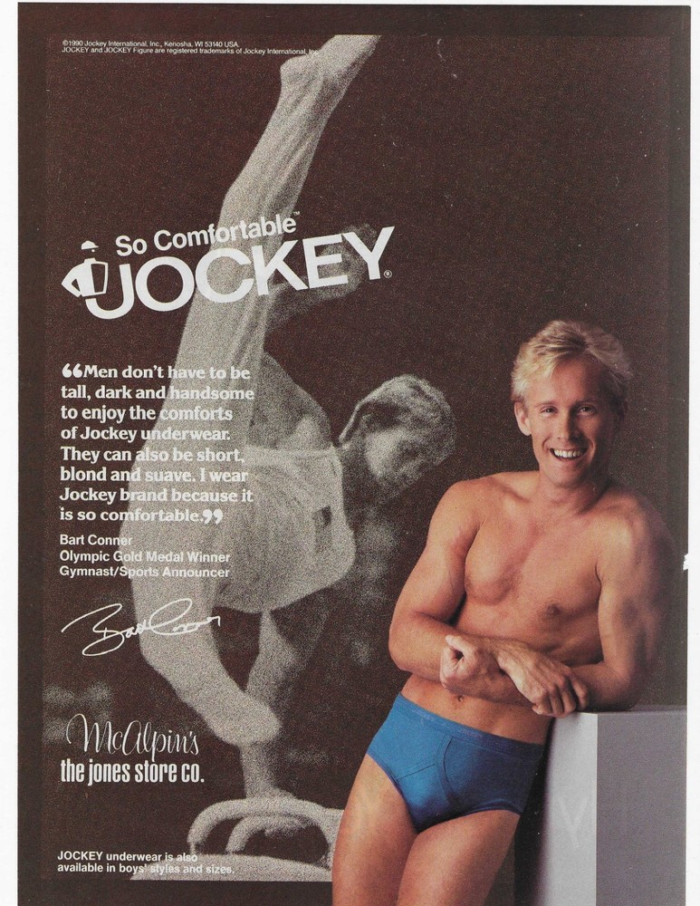 Olympic Gold Bart Conner  Jockey  Original Print Ad