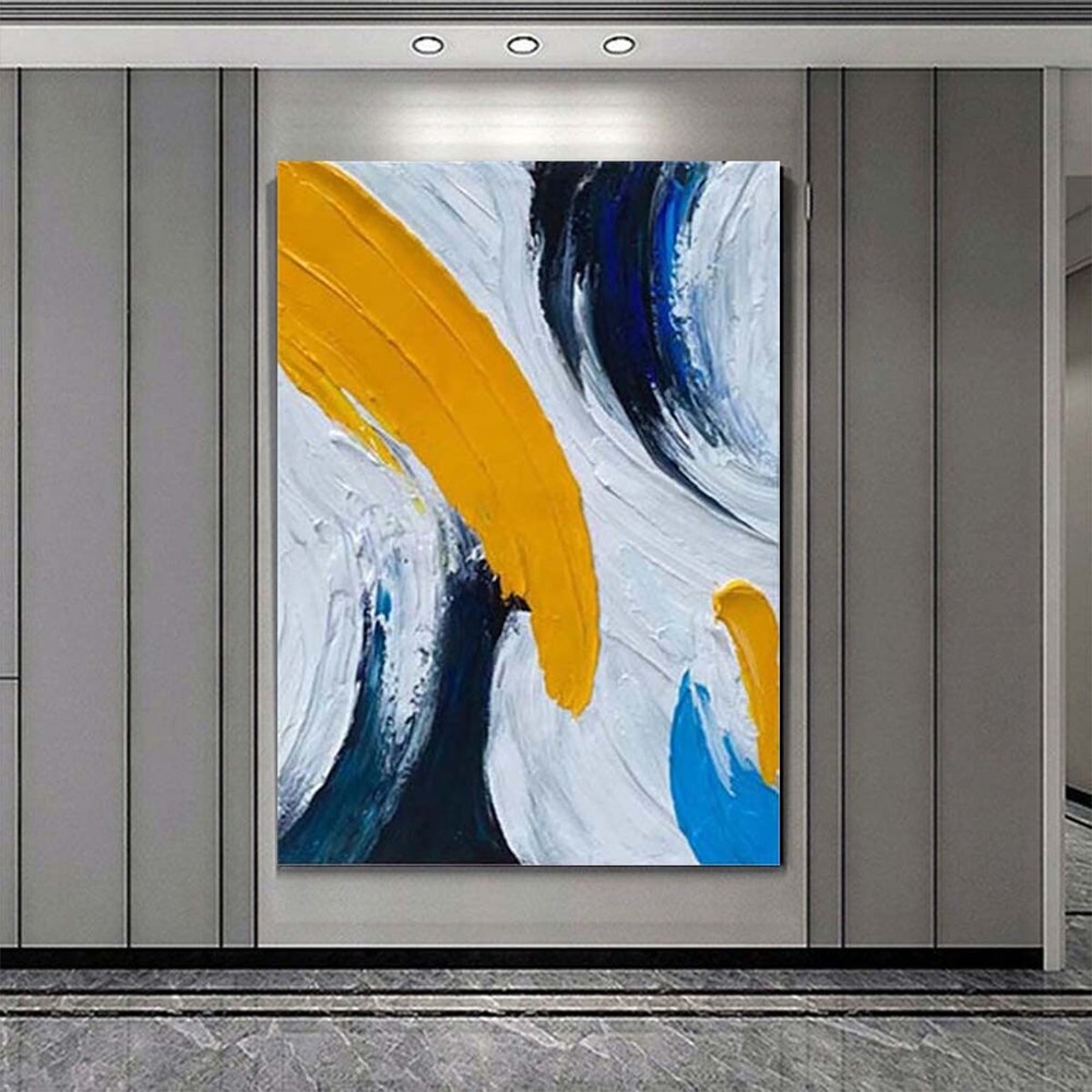 Hand Drawn Oil Painting American 3D Abstract Hanging Picture Wall Art Texture