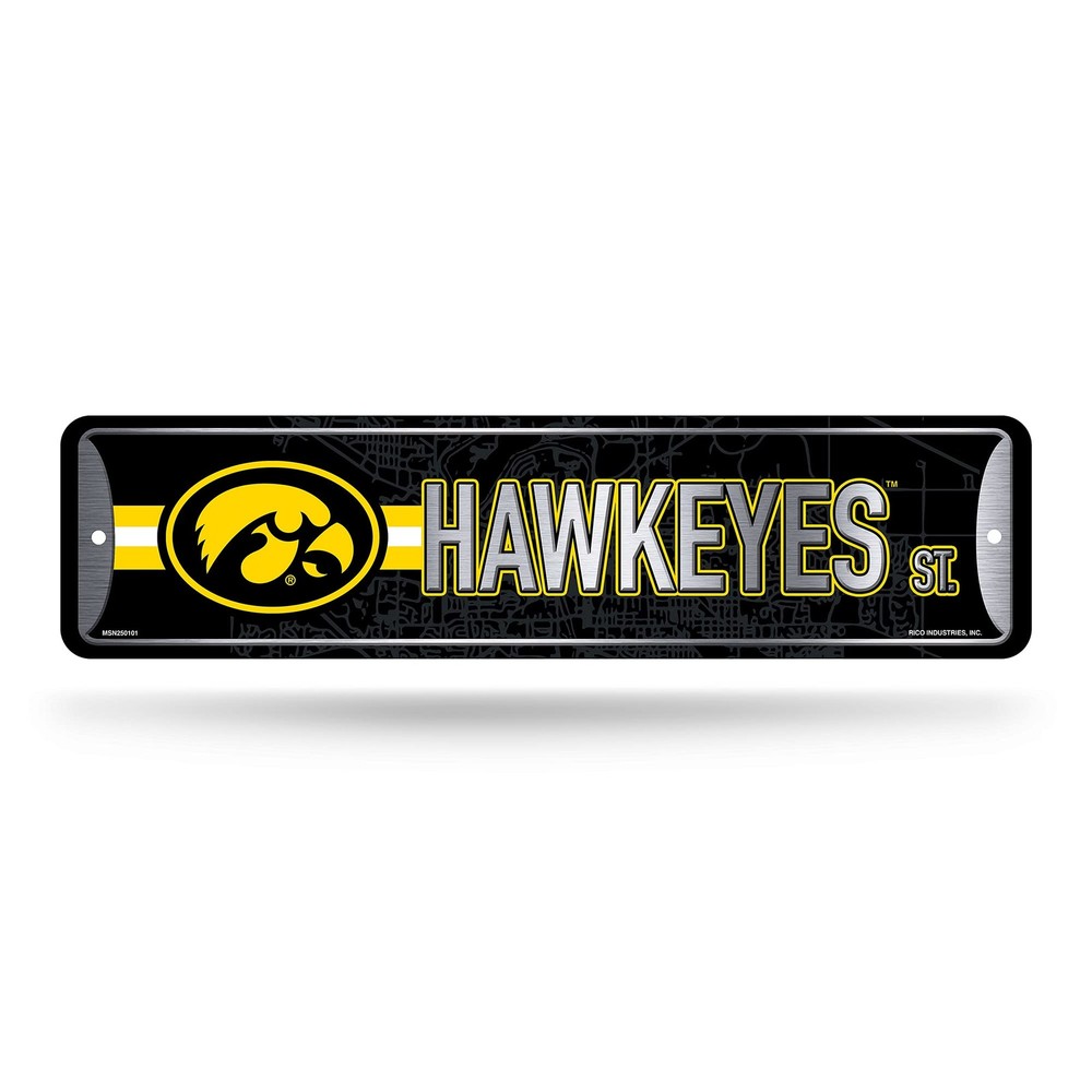 Iowa Hawkeyes NCAA Metal Street Sign Home Décor 4x15 Inches