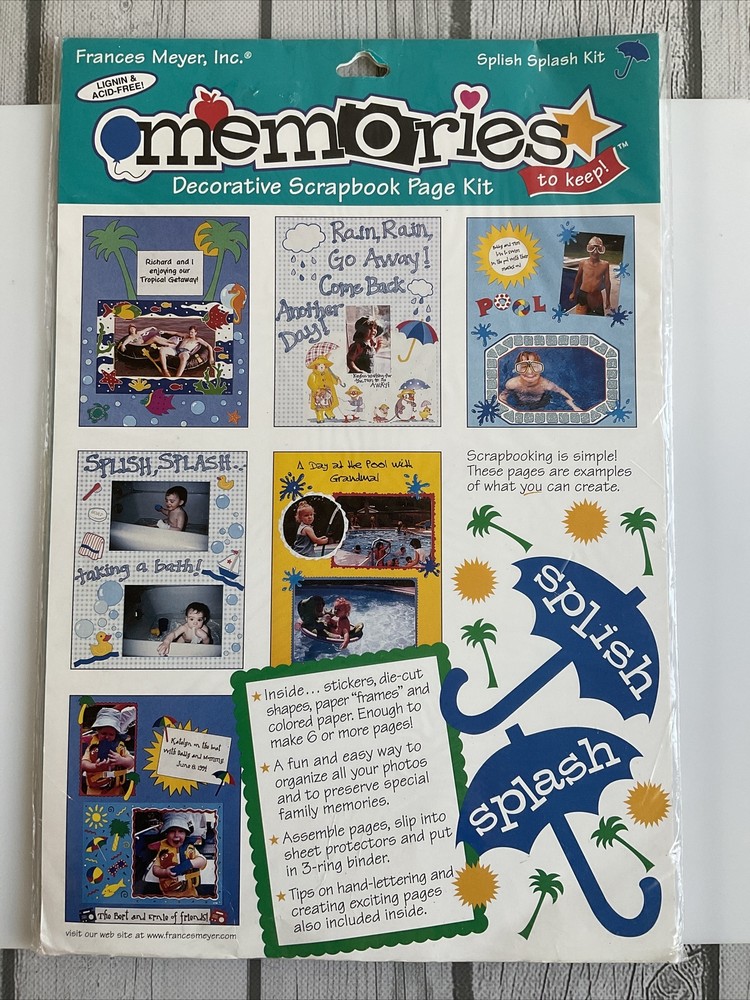 Memories Scrapbook Page Kit Frances Meyer Acid Free Paper 8.5 X 11 Splash Splash-image