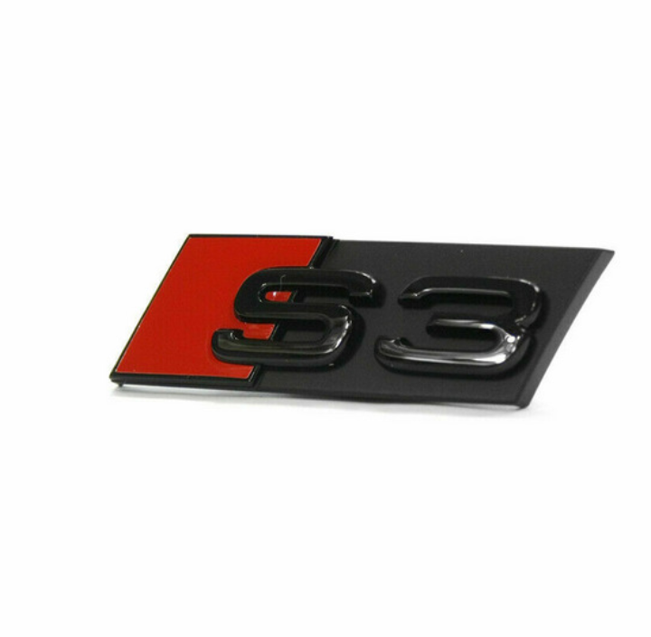 For Audi S3 Hood Emblem Decal Front Bonnet Grille Badge Logo Gloss Black