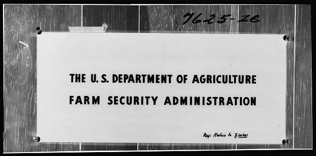 Farm Security Administration Label 1941 U.S. Department of Agriculture