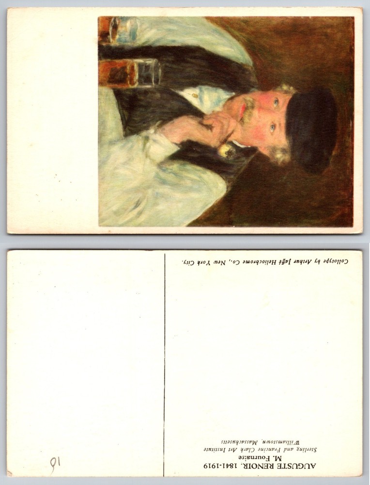 Auguste Renoir Man Drinking Beer Postcard