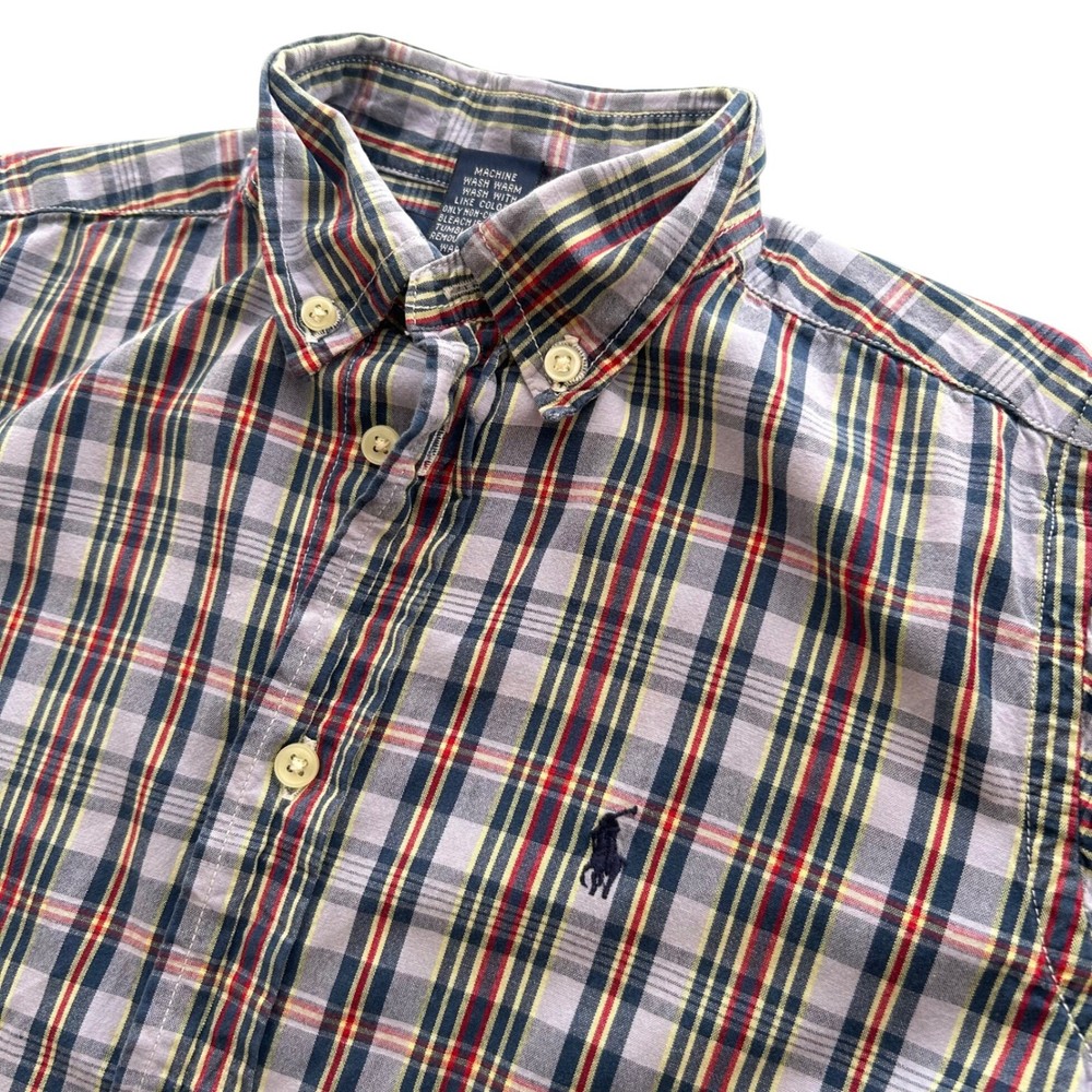 Ralph Lauren Button Down Shirt Kids Size 6 Multicolor Plaid Long Sleeve Western