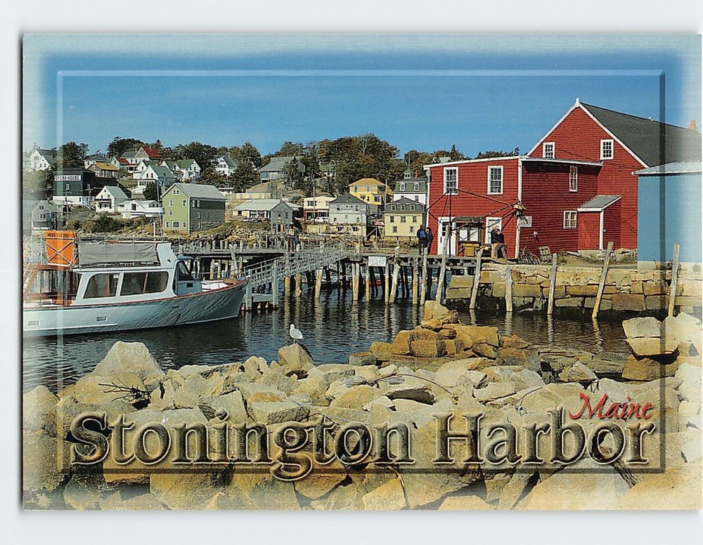 Postcard Stonington Harbor, Stonington, Maine