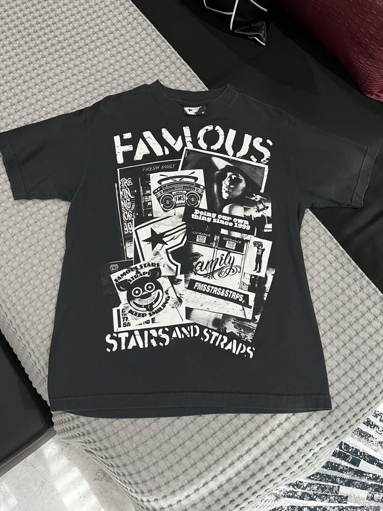 Famous Stars & Straps Black Graphic Logo Men's Short Sleeve T-Shirt M