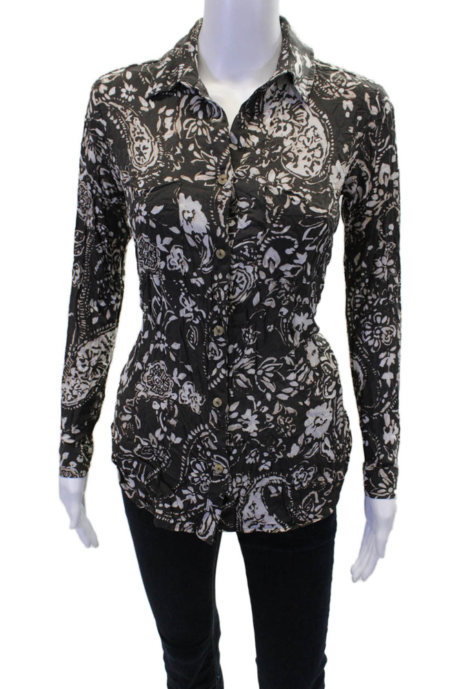 Pilcro and the Letterpress Anthropologie Womens Blouse Brown Size Extra Extra SmFree Shipping in US $100+ Orders | $6.95 Orders Below