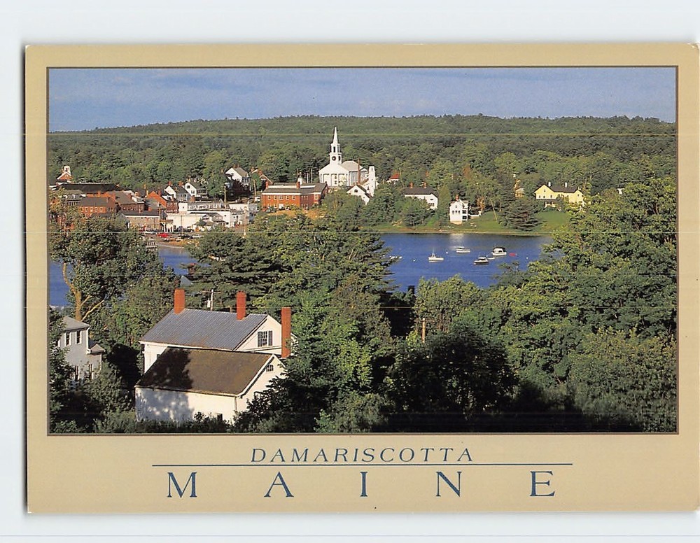 Postcard The Mid Coastal Village of Damariscotta Maine USA