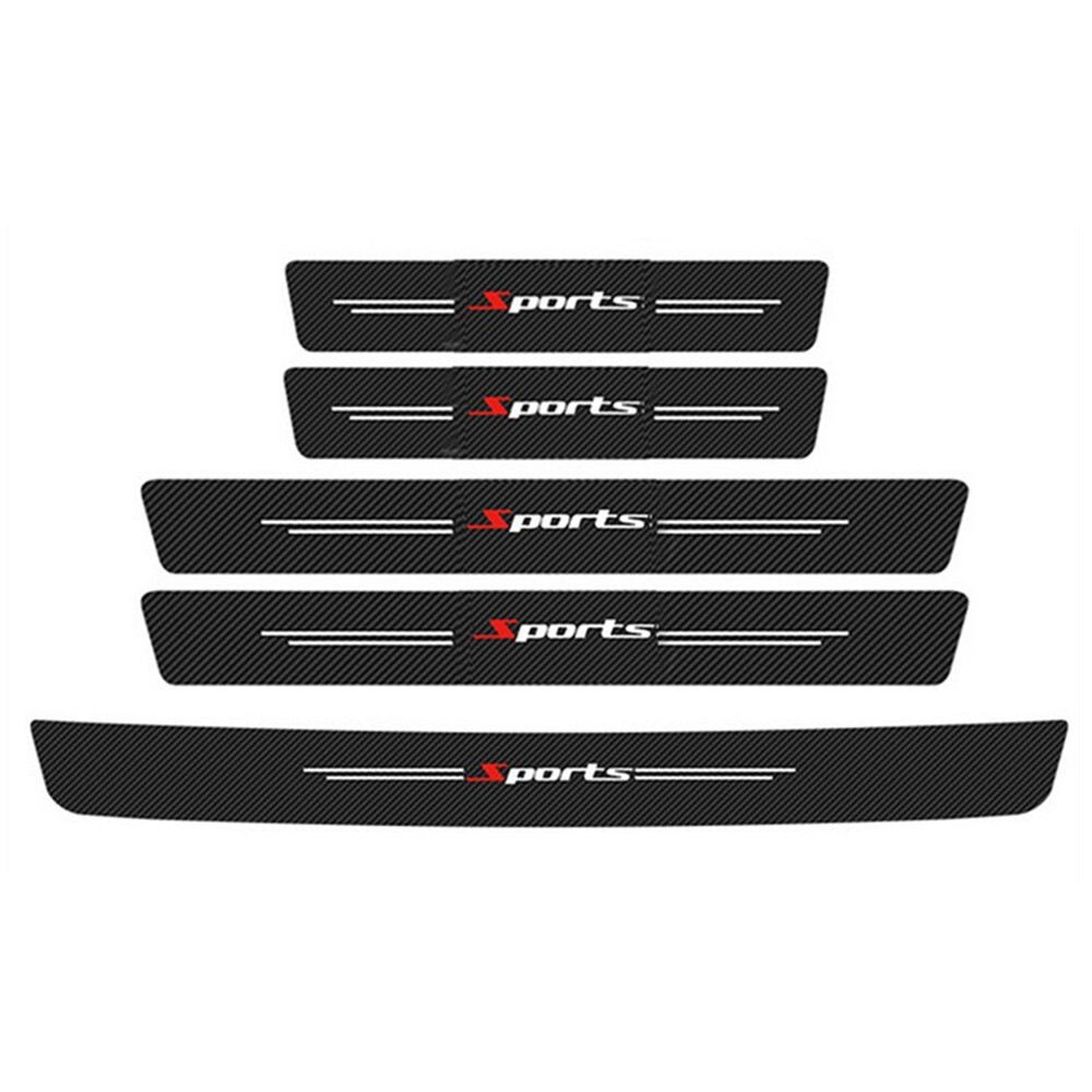 Carbon Fiber Look Sticker Protector Cover Sport Style Decals For Car Door Scuff