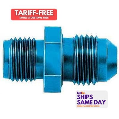 Aeroquip FCM2111 Blue Aluminum Fuel Pump Adapter for High-Performance Racing
