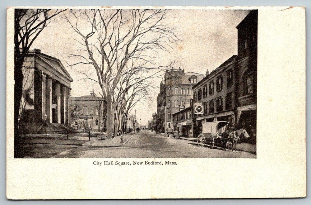 City Hall Square  New Bedford Massachusetts  Postcard  c1905