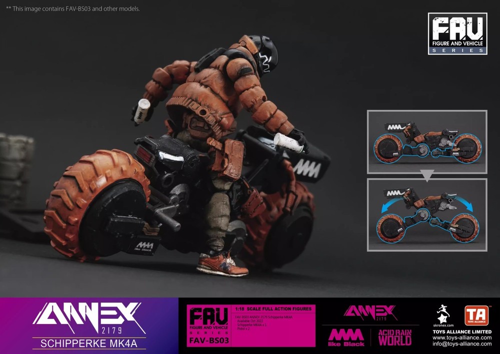 ACID RAIN 1:18 FAV-BS03 Schipperke Bike MK4A Action Figure Model --IN STOCK-image