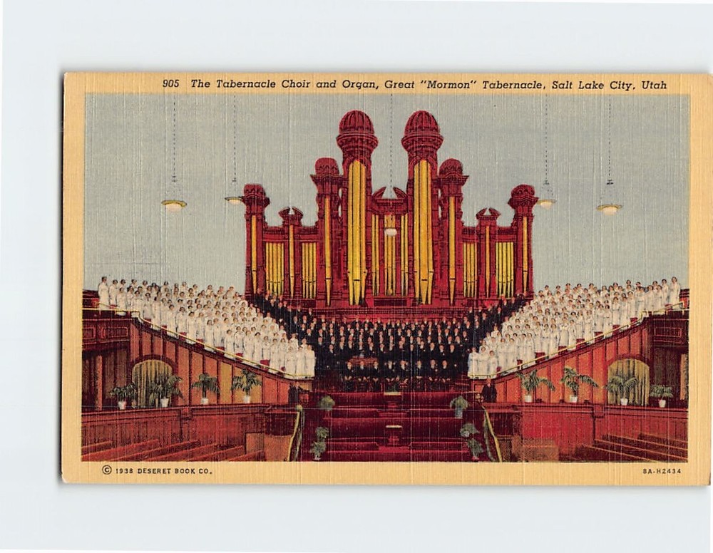 Postcard Tabernacle Choir & Organ Great Mormon Tabernacle Salt Lake City Utah