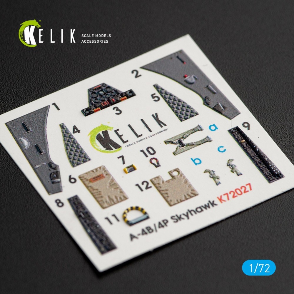 KeliK A-4(B.P) Skyhawk Cockpit 3D Interior Decals for Airfix Kit 1/72 K72027