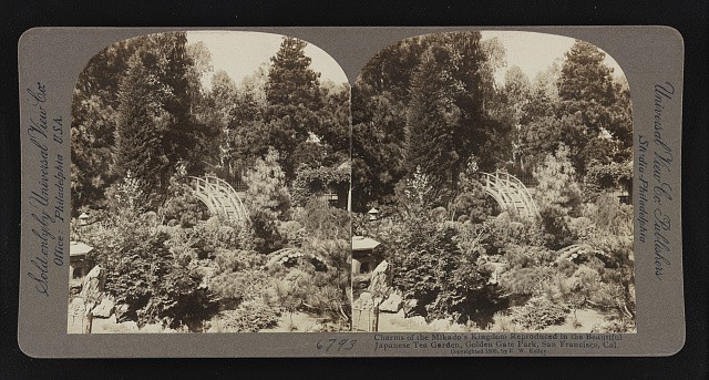 San Francisco CA Golden Gate Park Japanese Tea Garden 1906 Stereo Photo