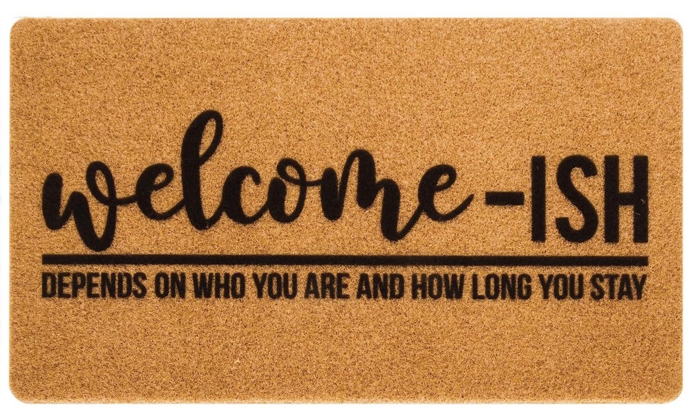 Funny Non-Slip Coir Doormat 17x30 Outdoor Welcome Mat with Humorous Design