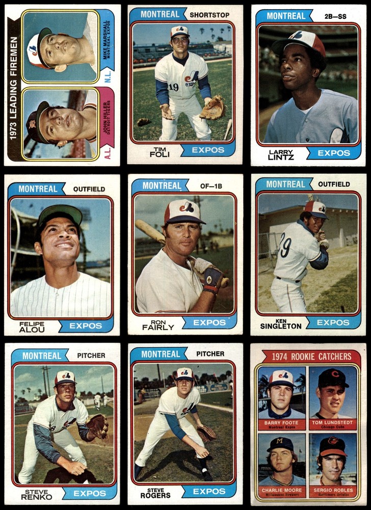 1974 Topps Expos Near Team Set w/Traded 3.5 - VG+ 7179958 (27 / 29 cards)
