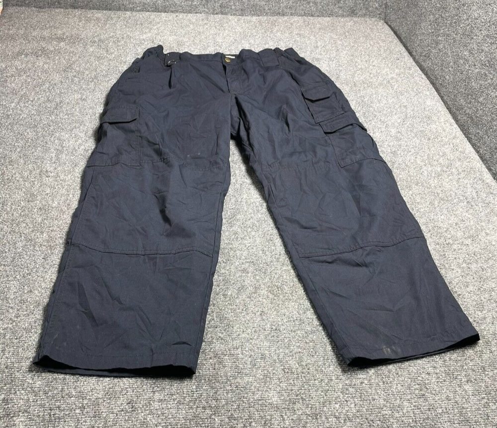 Tactical Men's Gray Cargo Pants Button Zipper Closure Ripstop Size W32 L40