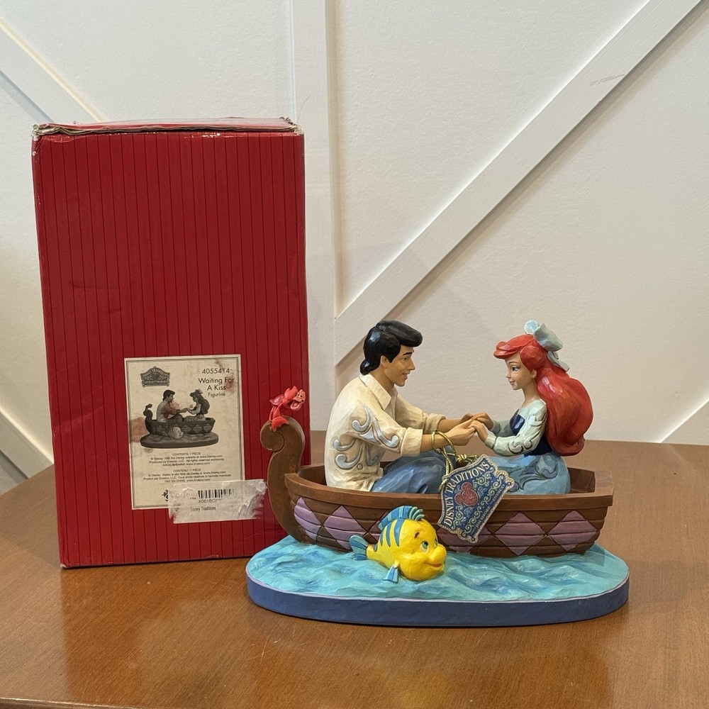 Jim Shore Disney WAITING FOR A KISS Ariel and Prince Eric Figurine 4055414 NEW