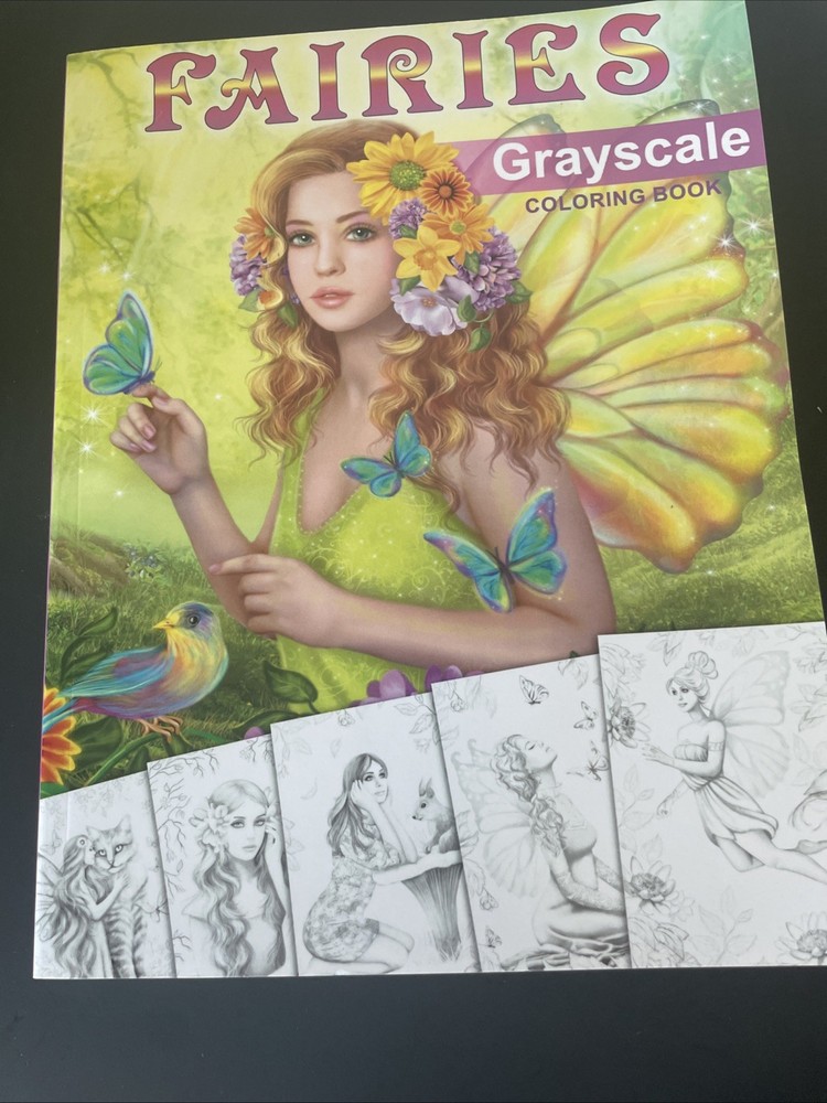 Grayscale Coloring Book Fairies By Alena Lazareva