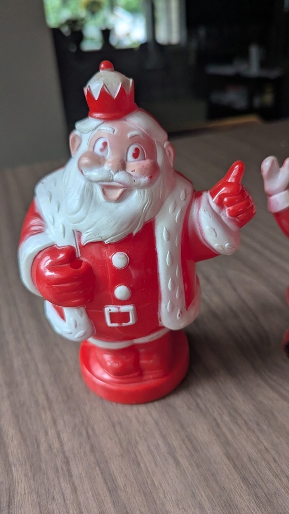 Vintage HARRET & GILMAR Plastic Santa Bank 50's 7