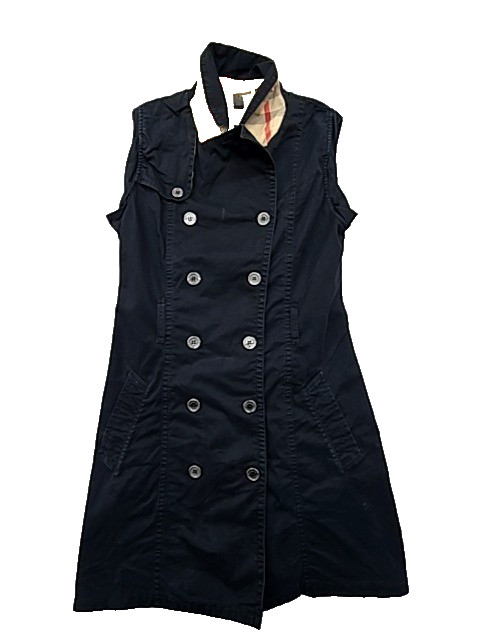 Burberry Girls Navy Sleeveless Trench Coat Vest Size 10Y 140cm