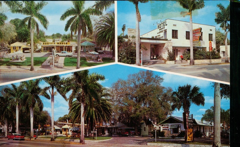 Hoosier Manor Motel Hotel Bradenton Vintage Bradenton Florida Postcard