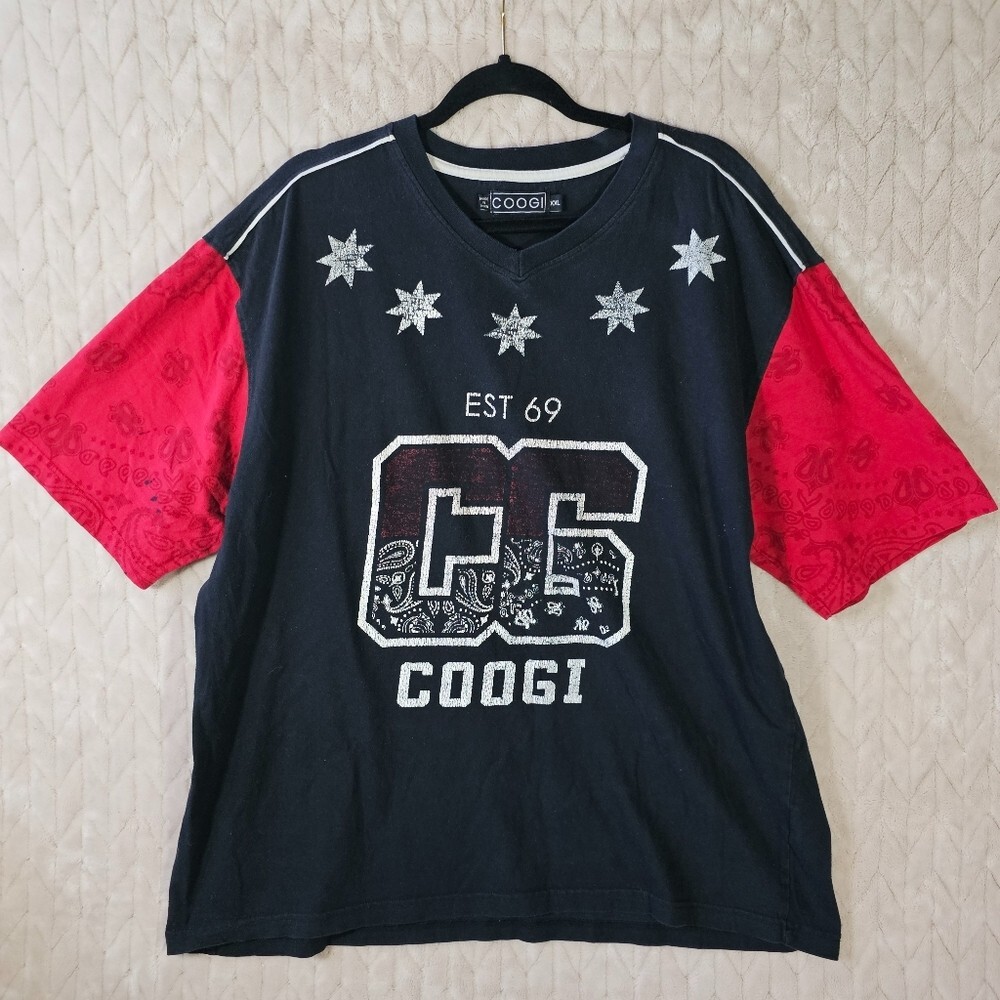Y2K Coogi Australia Graphic Shirt Mens XXL Paisley Grunge Streetwear Cotton