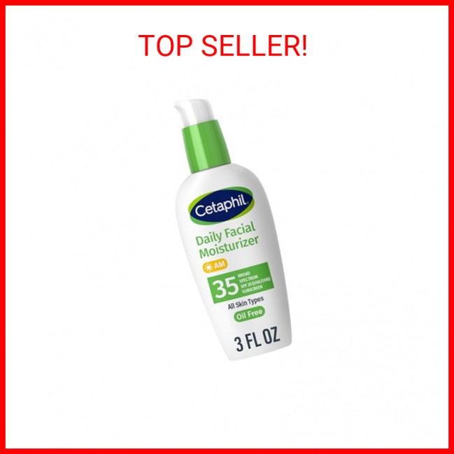 Cetaphil Face Moisturizer, Daily Oil Free Facial Moisturizer with SPF 35, For Dr