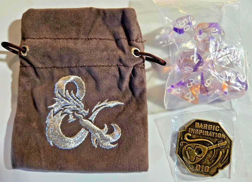 New Sirius Dice Acererak's Treasure Crystal Edition Dice Set + Bag + Coin-image