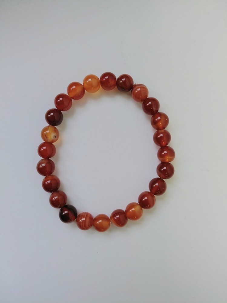 Carnelian Bead Stretch Bracelet