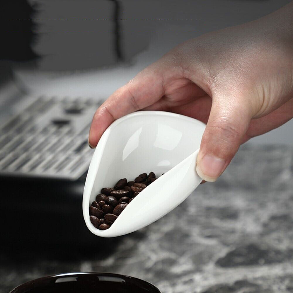 Coffee Beans Dosing Cup Weigh Container Tea Vessel Loose Pure White Ceramic