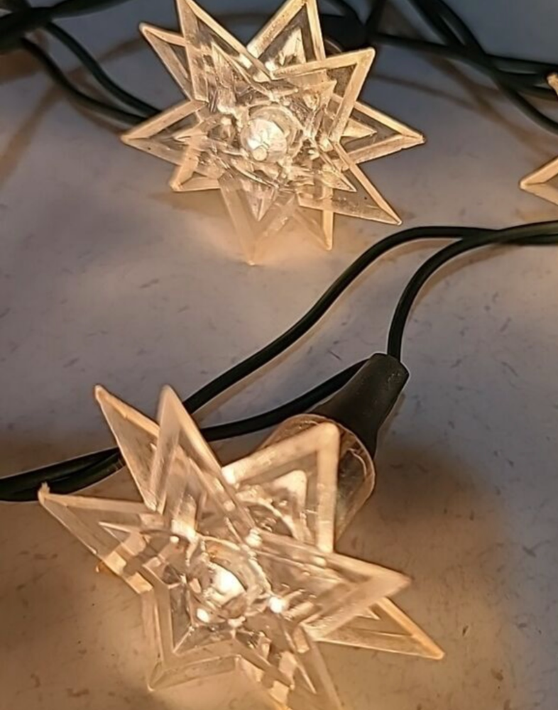 Vtg Clear Plastic Christmas Tree Light Cover Reflectors NOMA, sealed in pkg